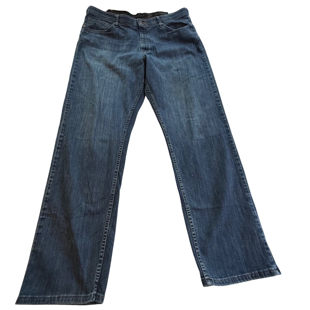 Wrangler Authentics Mens Jeans Size 38x34 Relaxed Fit Dark Wash Denim Pants